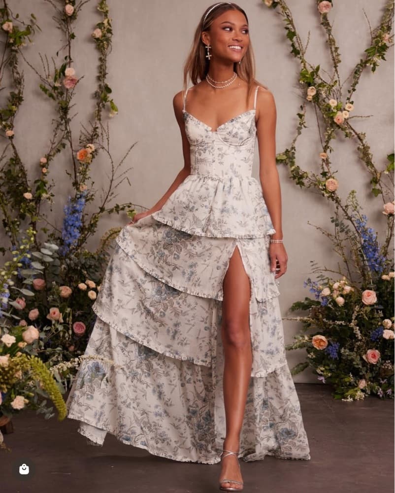 The Caterina Dress in Blue Murano Print  - Image 2