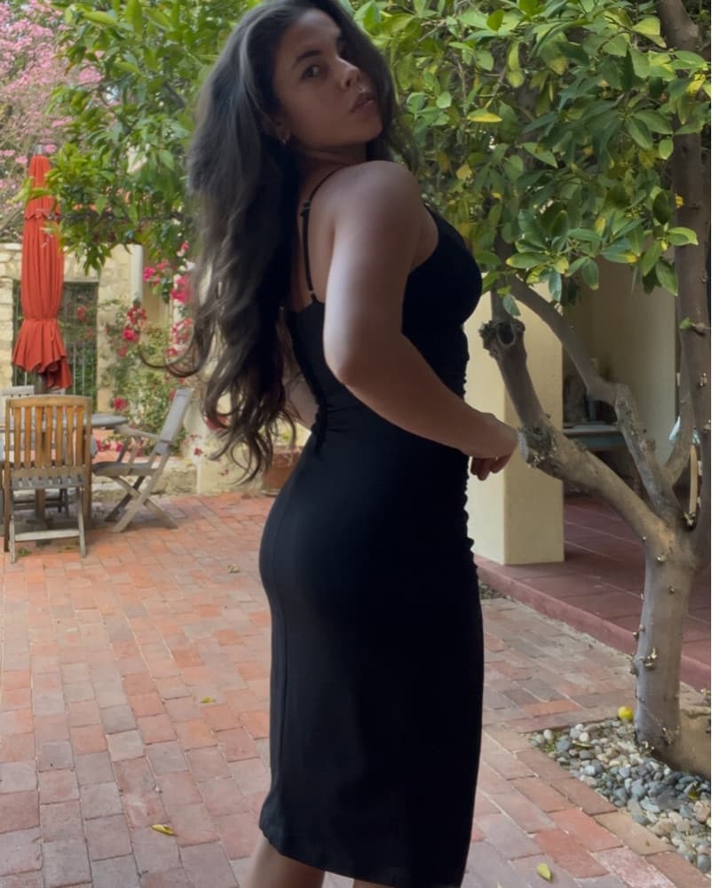 Black Slit Midi Dress - Image 1