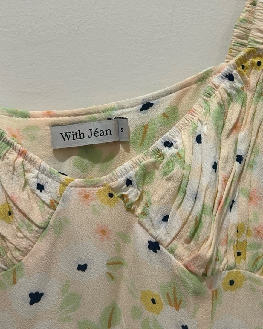 With Jean Flower Babydoll Dress - Image 2