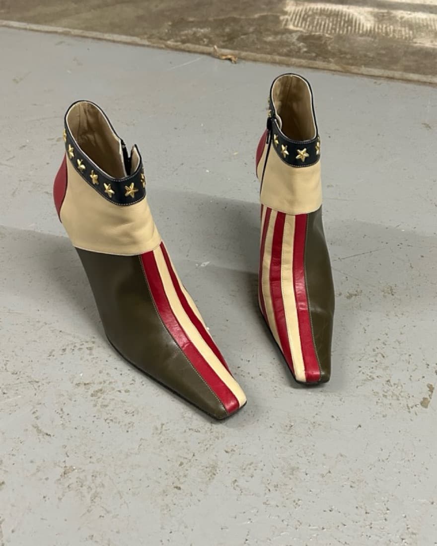 *RARE* Moschino Stars/Stripes Booties - Image 2