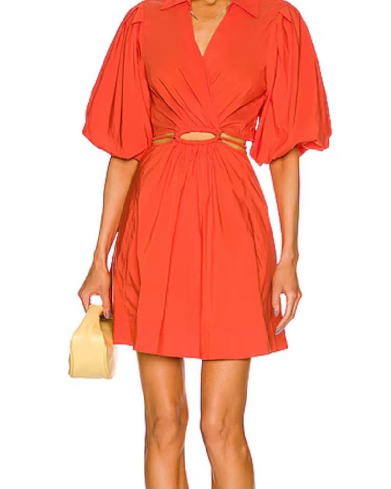 SIMKHAI Vibrant Red Mini Dress - Image 1
