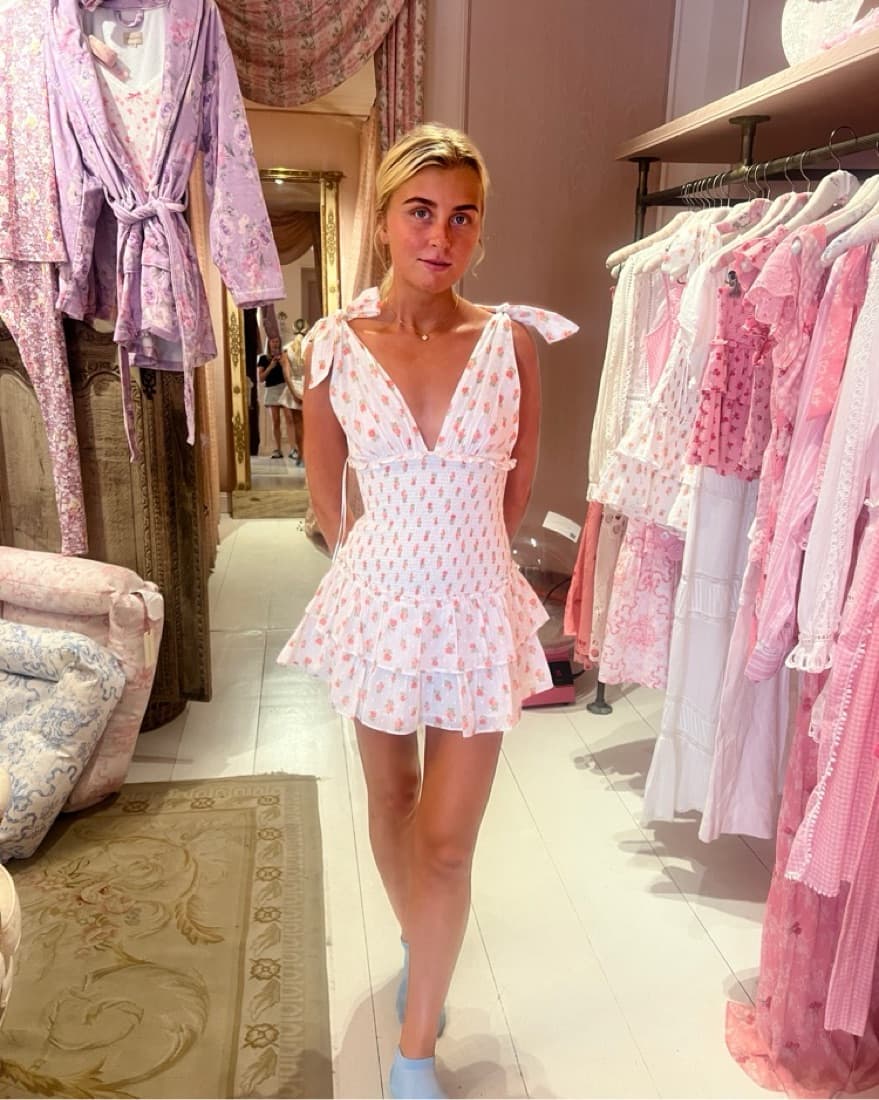 LoveShackFancy Rossi Mini Dress - Image 1