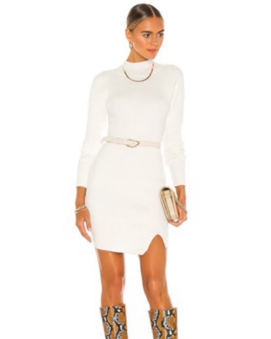 Bardot Rib Knit Mini Dress - Image 1