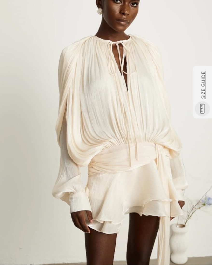 Ivory PLEATED RUFFLED MINI DRESS - Image 5