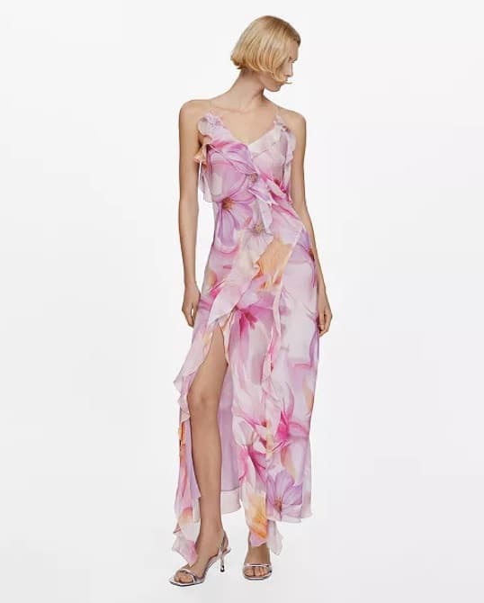 Mango Ruffled Floral Print Dress - Image 2