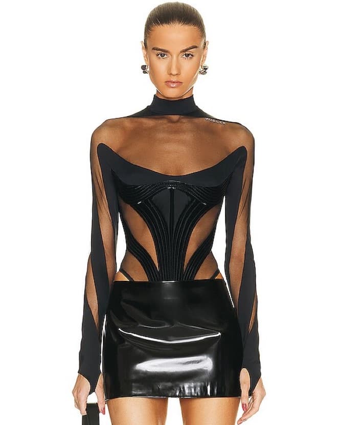 Mugler FW22 Runway Gloved Bodysuit - Image 2