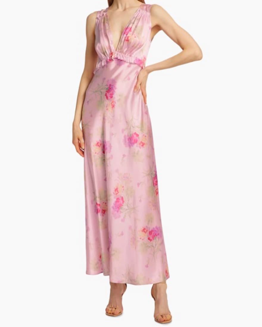 LoveShackFancy Suniva Silk Slip Dress - Image 1