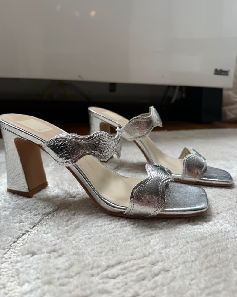 Silver Dolce Vita Mules - Image 2