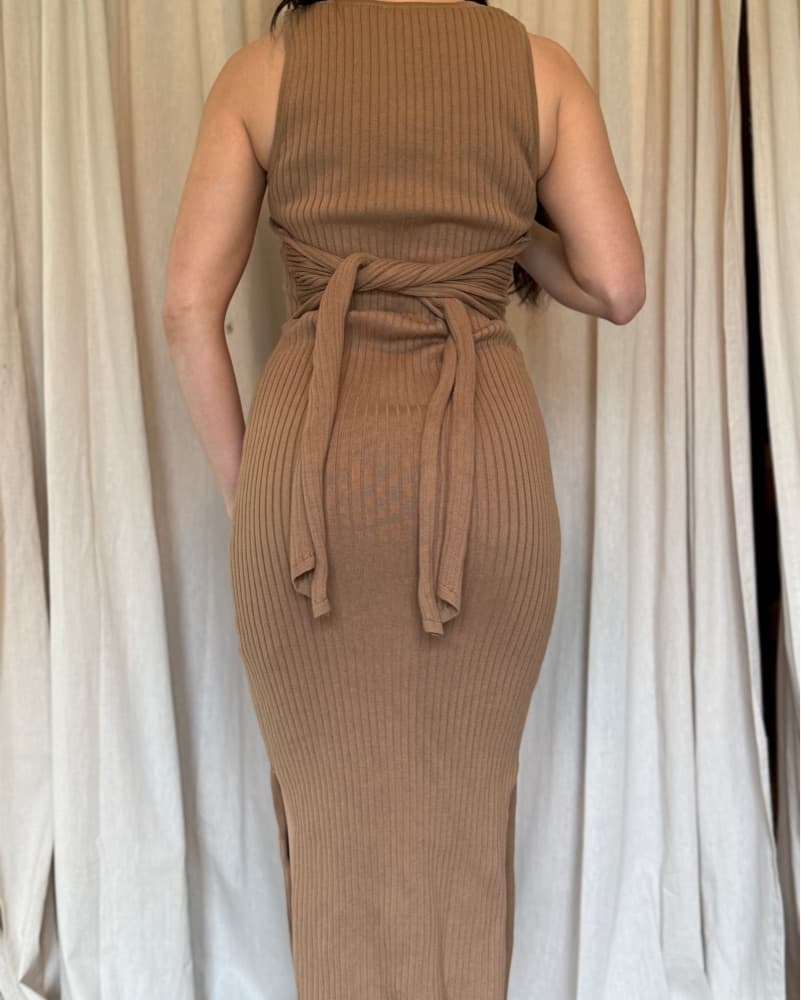 Good American Rib Knit Tie Waist Midi - Image 3