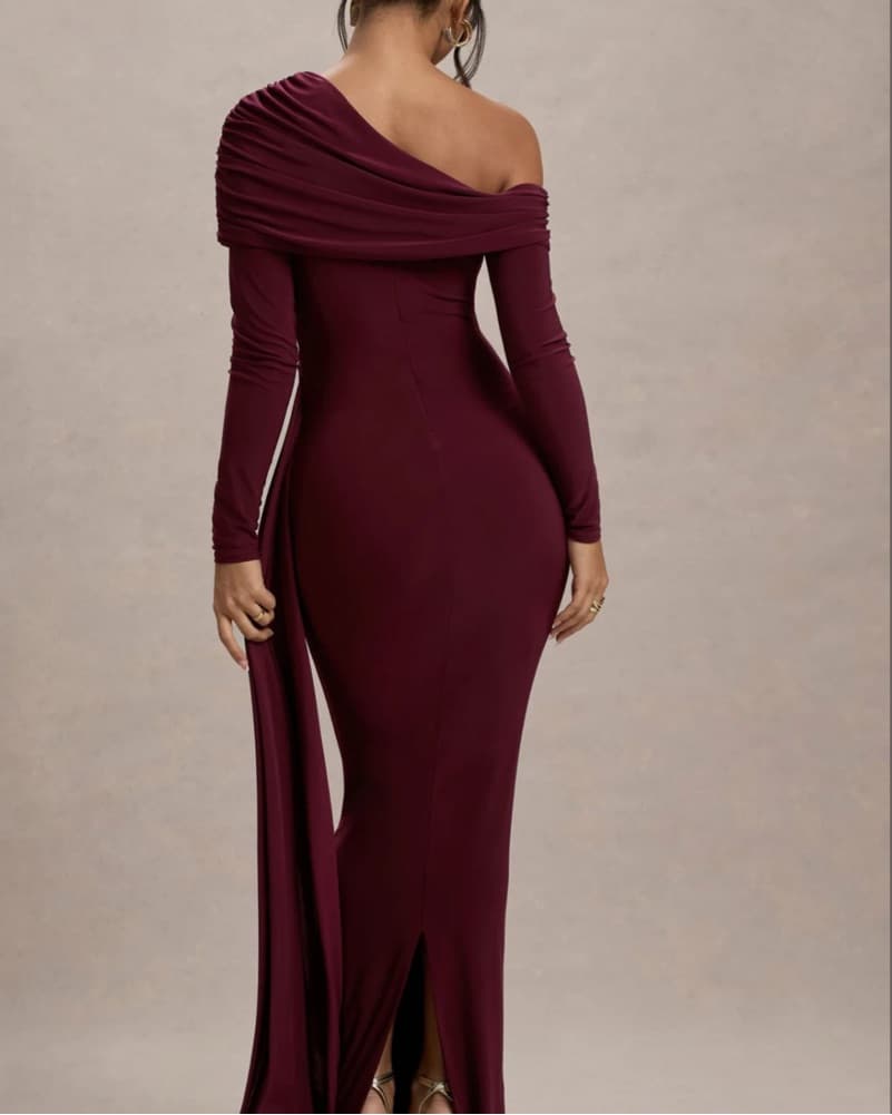 Ruched Asymmetric Maxi Dress Wi - Image 2
