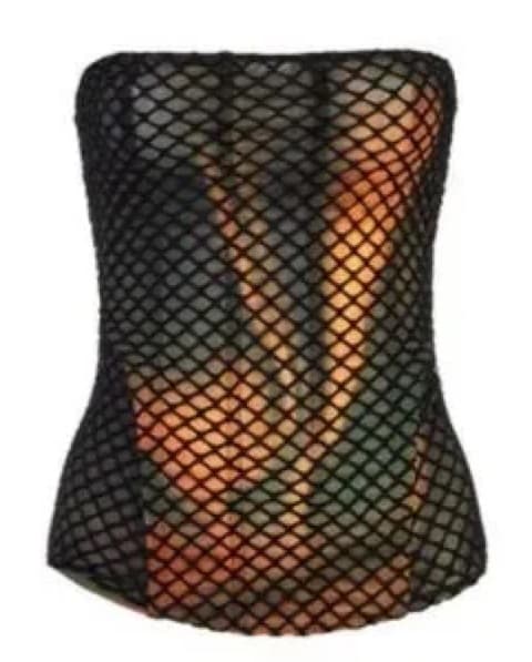 Miaou Fishnet Black Green Corset Top - Image 2