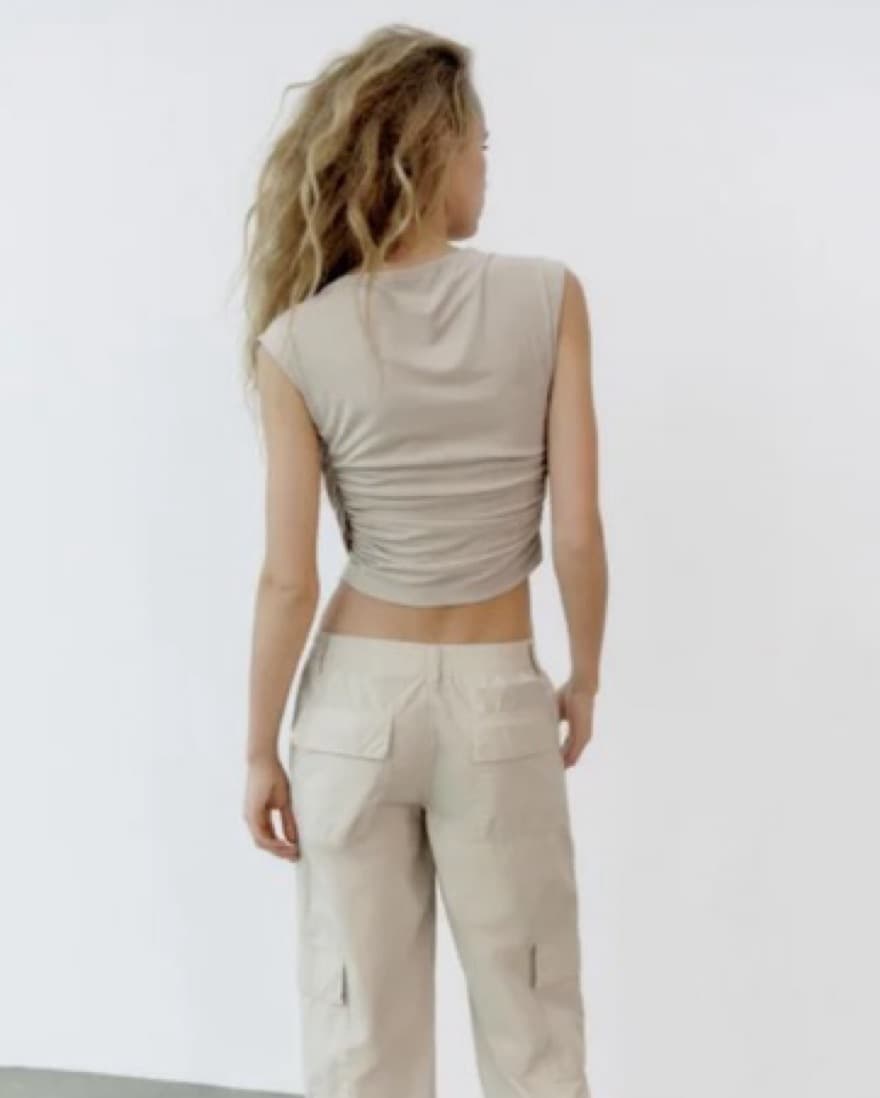 DRAPED TOP - Light gray | ZARA United St - Image 6