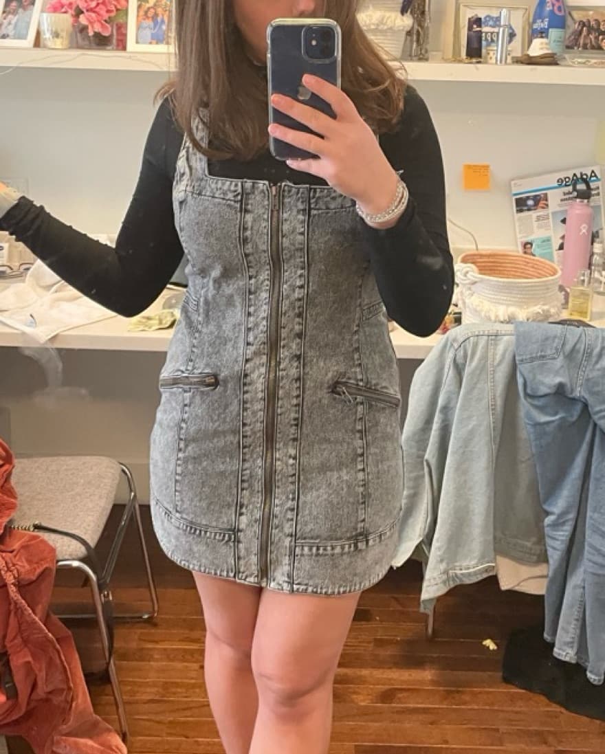Free People Denim Overall Zipup Dress - Image 2