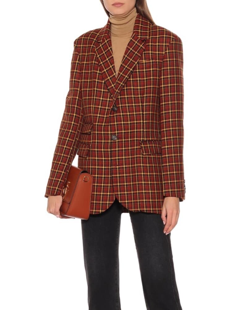 Plan C Checked Wool Blazer Sz 36 - Image 2