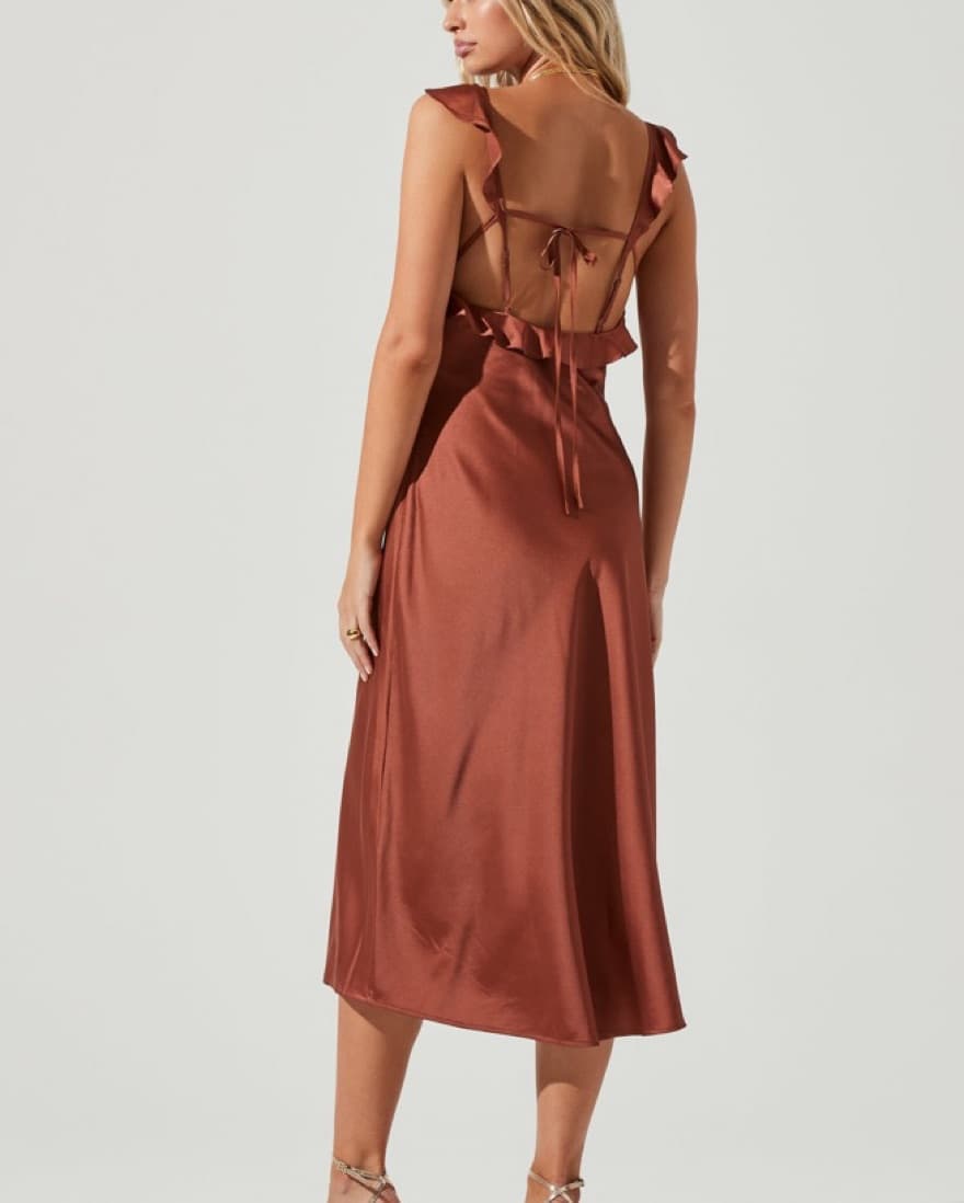 ASTR copper Silk Dress - Image 2