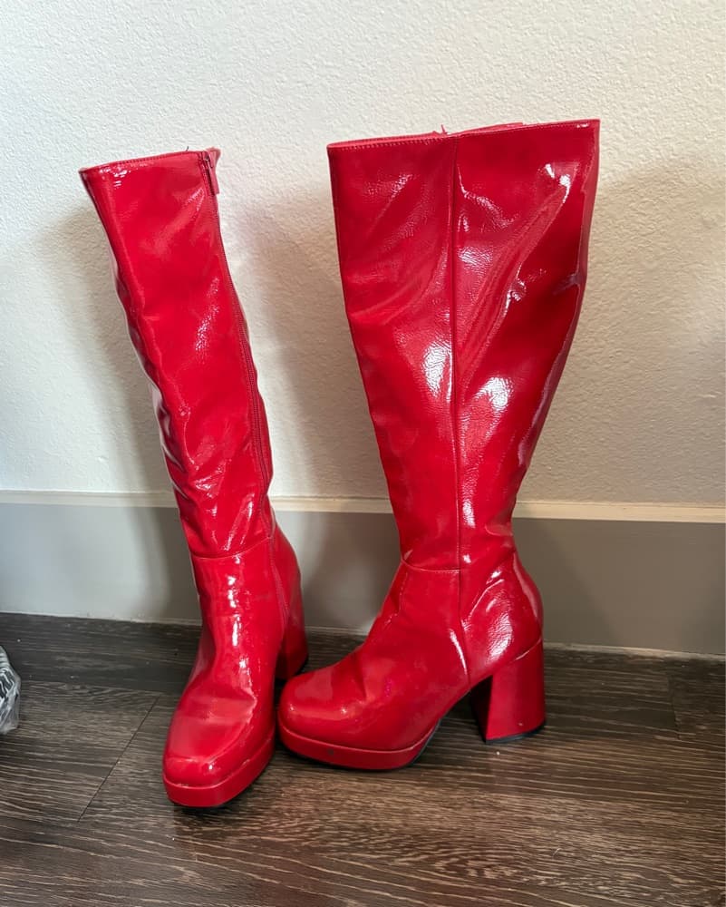 Red Knee High Boots  - Image 3