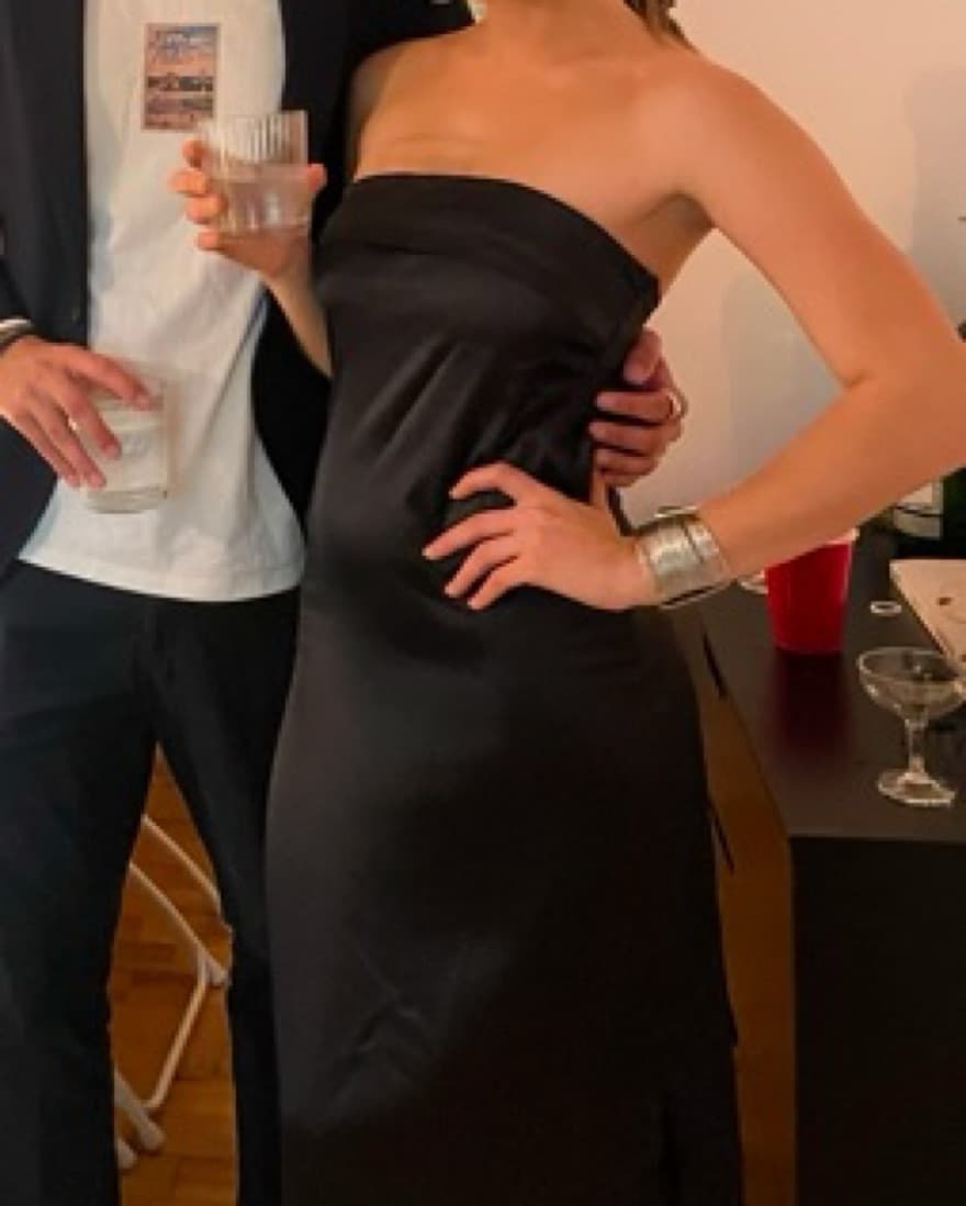 Black Silk Gown, Low Back  - Image 4