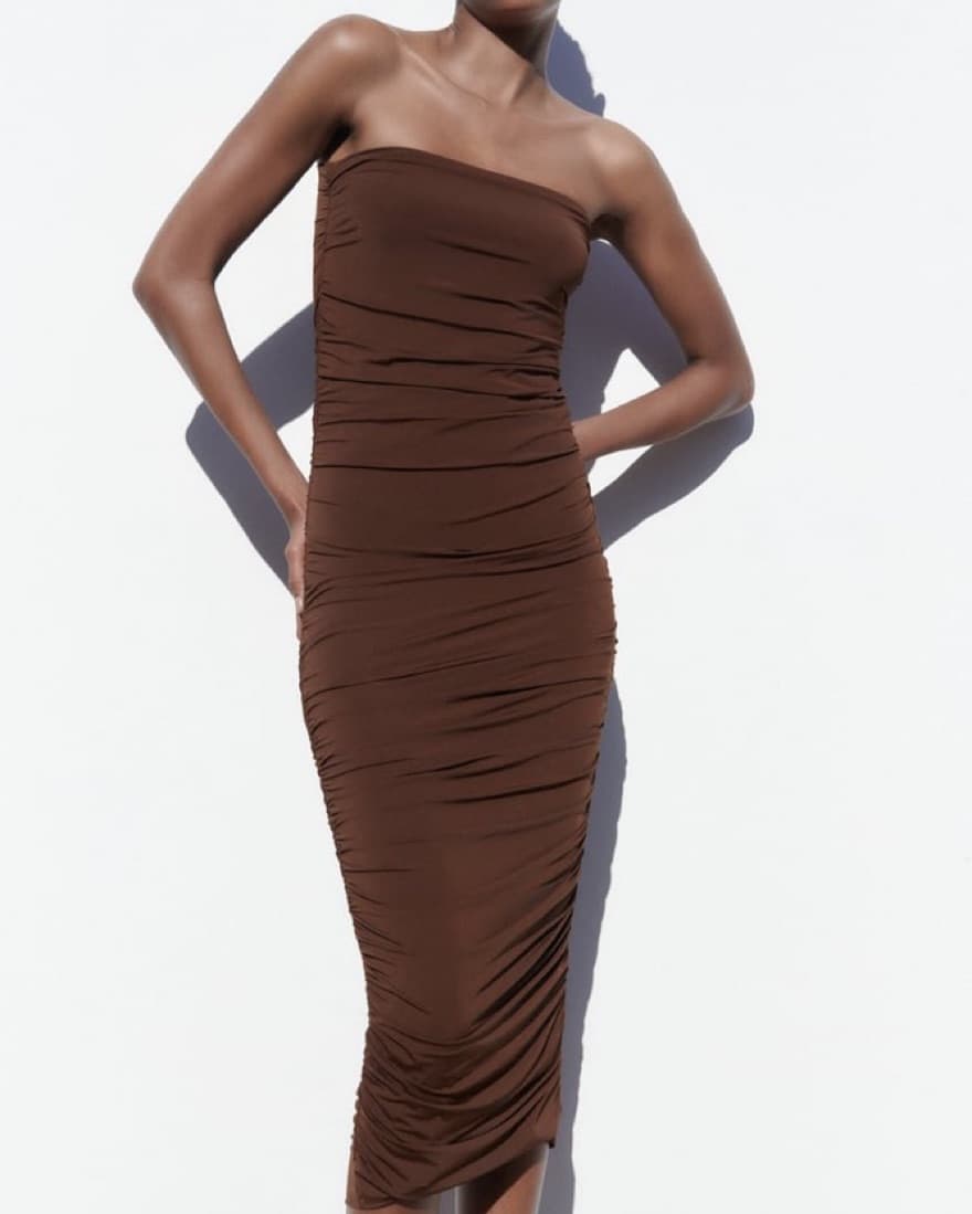 Zara Draped Midi Dress - Image 3