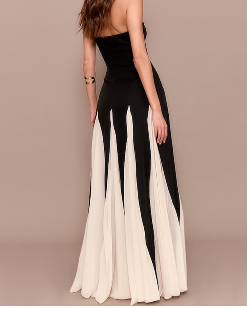 Black/White Formal Maxi Dress  - Image 2