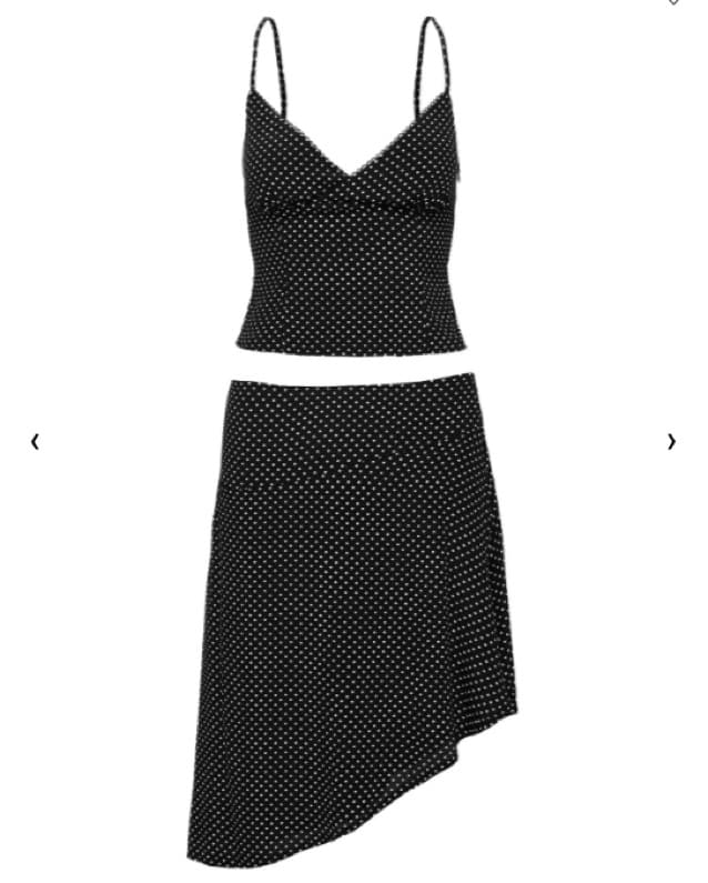 Black Polka Dot Skirt Set  - Image 3