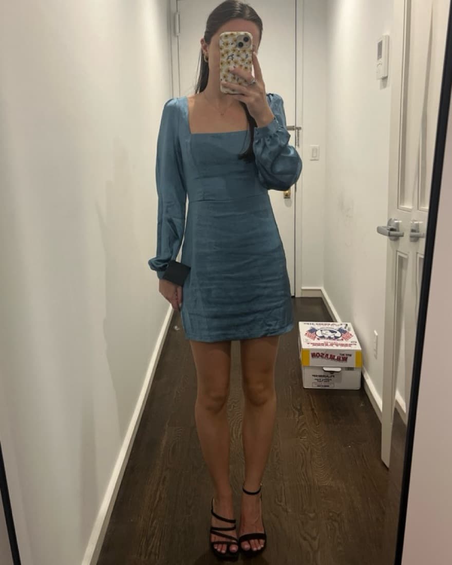 Long Sleeve Formal Mini Dress - Image 2