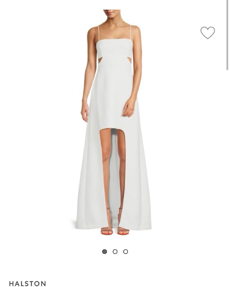 Halston High-Low White Gown - Size 4 - Image 1