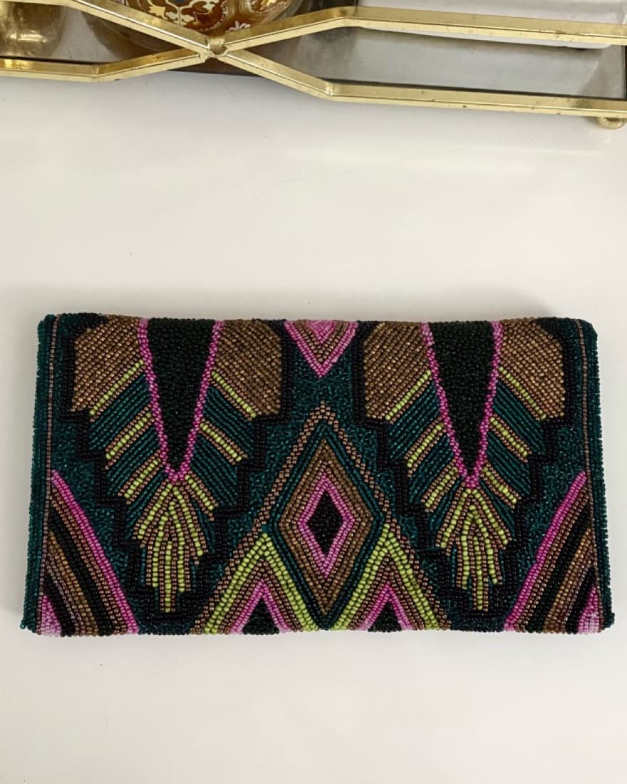 Anthropologie Multi Color Sequin Clutch - Image 2