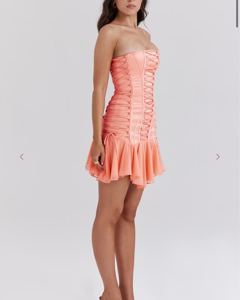 SIRENA Sorbet Satin Strappless Mini Dres - Image 6