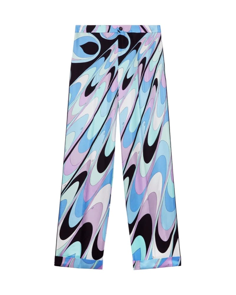 Pucci Printed Silk Twill Wide-Leg Pants  - Image 3