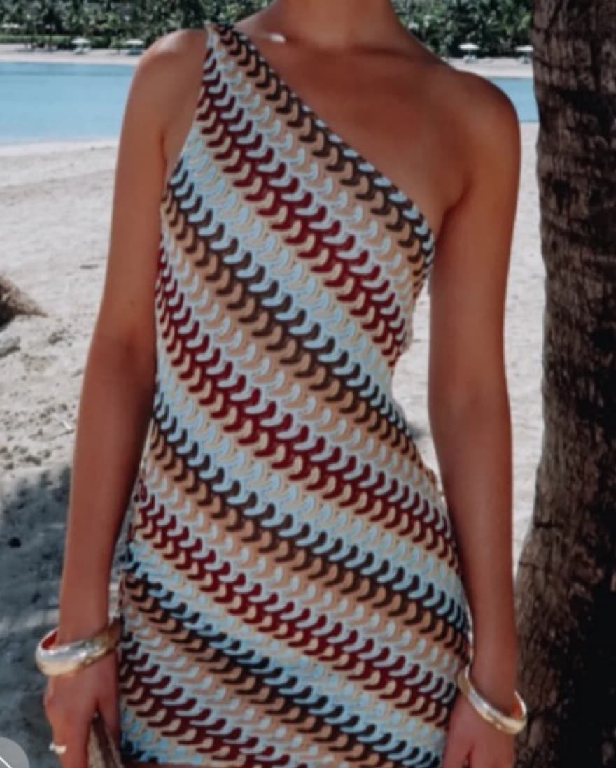 White fox Multi Colored Mini Dress - Image 2