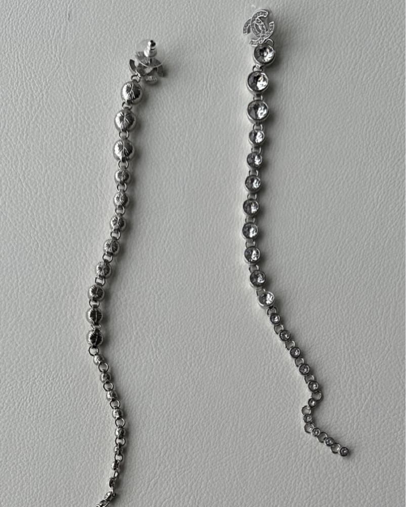 Chanel Long Crystal Earrings  - Image 3
