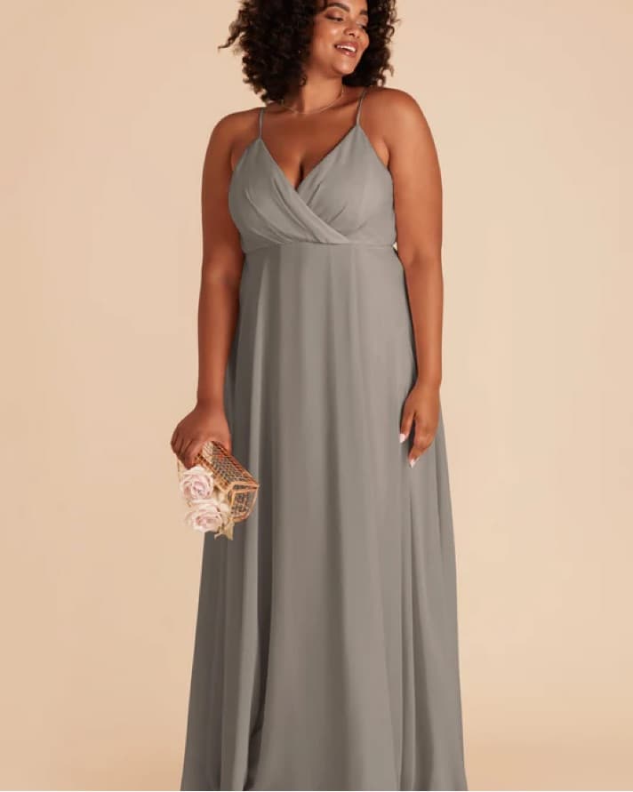 Birdy Grey Chiffon Grey Maxi Dress - Image 2