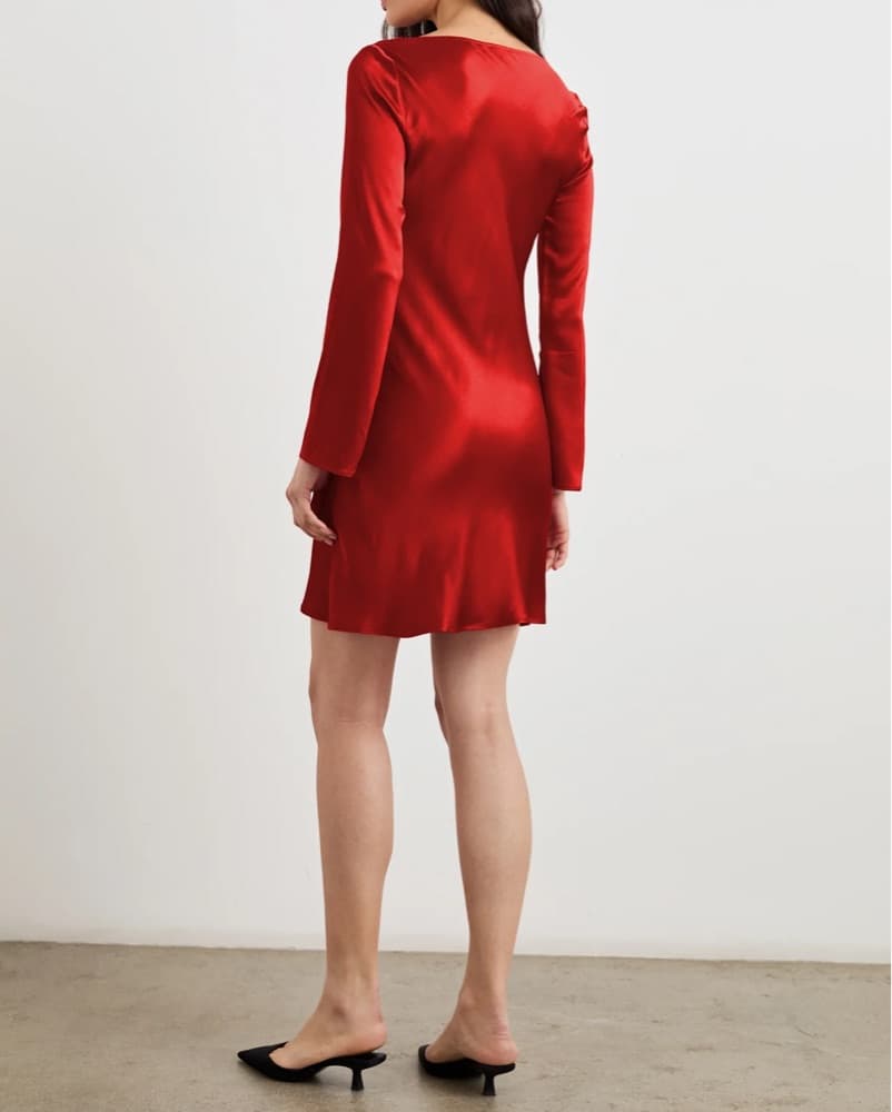 Rails Red Satin Mini Dress - Image 2