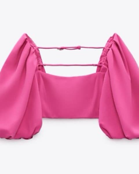 Zara Pink Crop Top - Image 1
