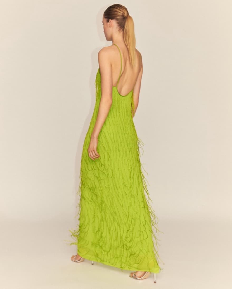 Green Beaded Maxi Dress - Image 2