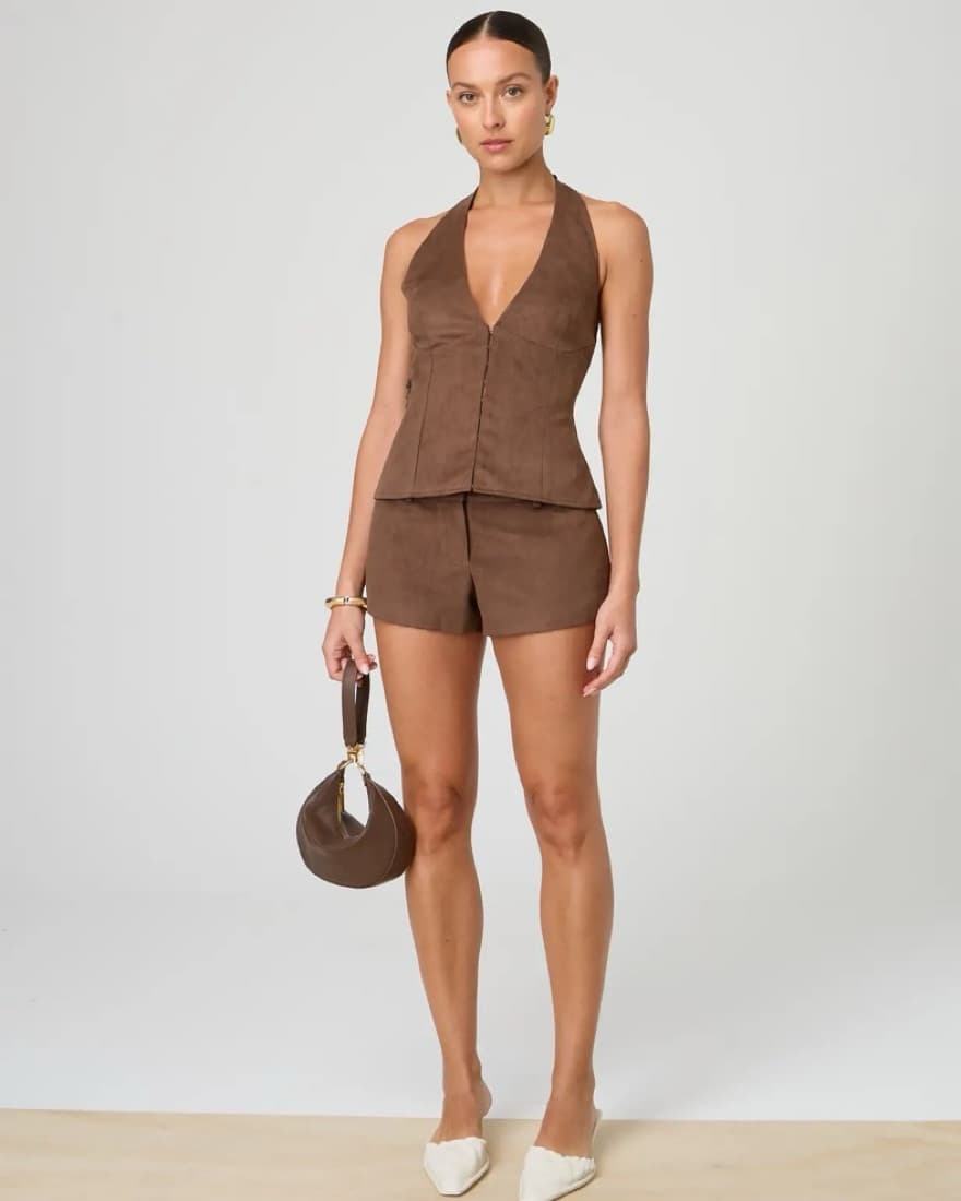 Brown Suede Three Piece Set - Image 1