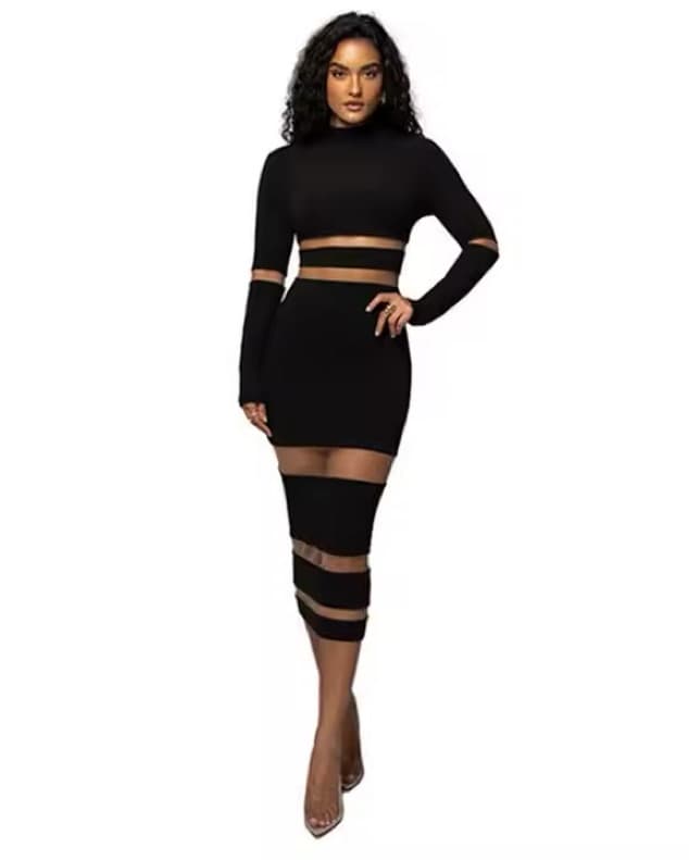 JLUXLABEL Mesh Cutout Dress - Image 2