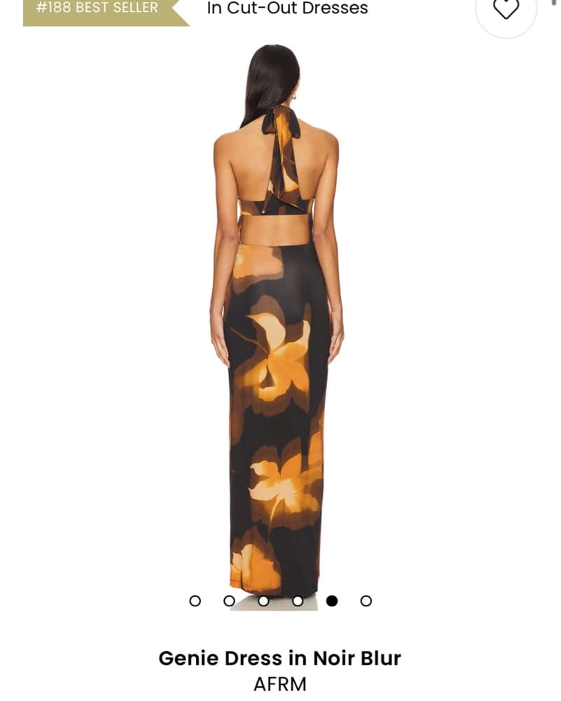 AFRM Black Noir Blur Floral Halter Maxi Dress - Image 2