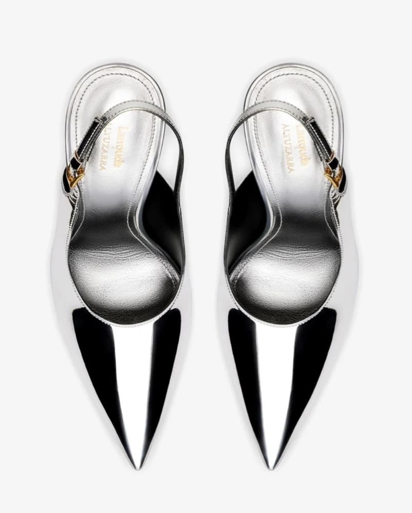 Larroude x Altuzarra Pump Silver Specch - Image 4