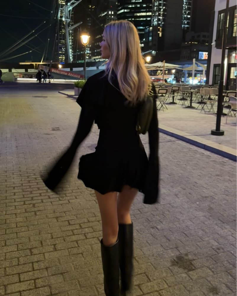 Revolve Black Long sleeve dress - Image 3