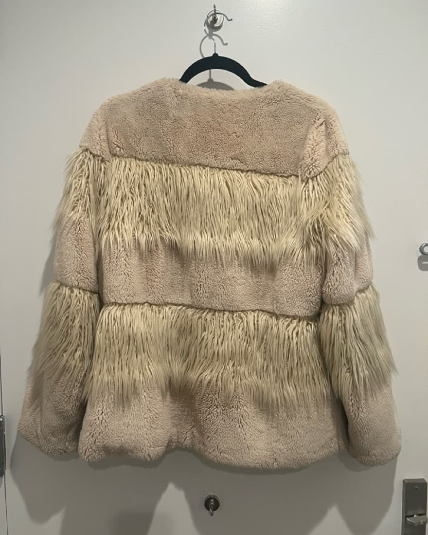 Cream Faux Fur Jacker - Image 2