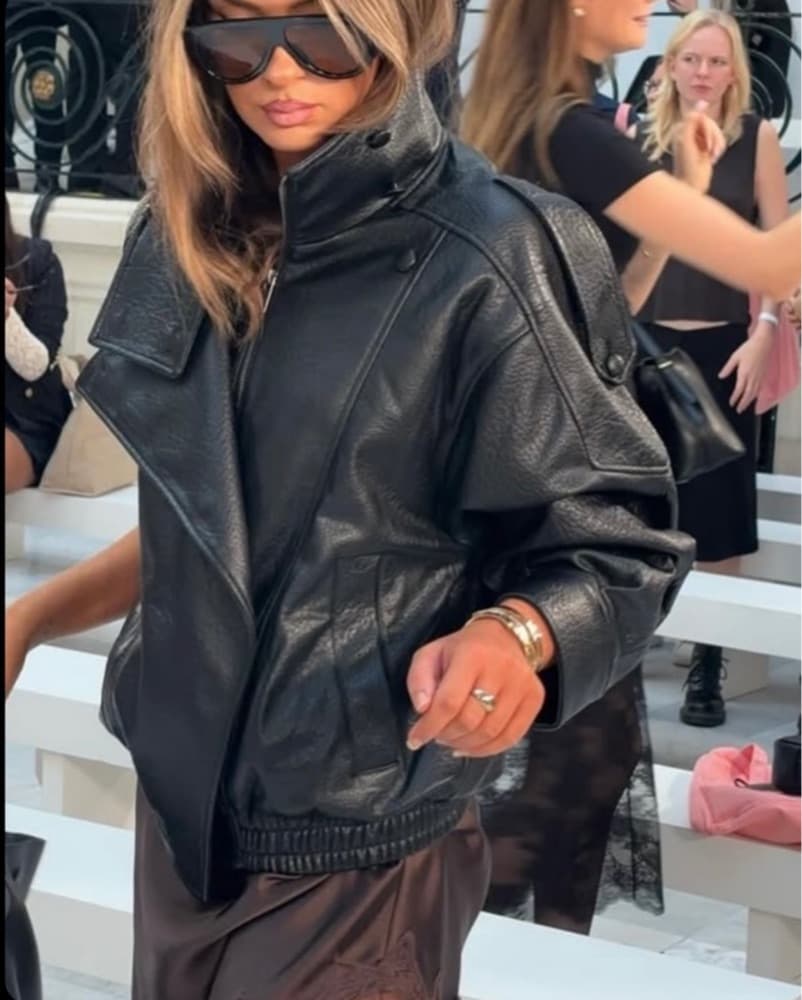 Zara Viral Leather Jacket Ysl Coded - Image 5