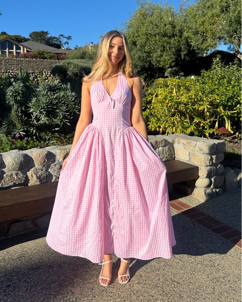 Runaway The Label Pink Gingham Dress  - Image 2