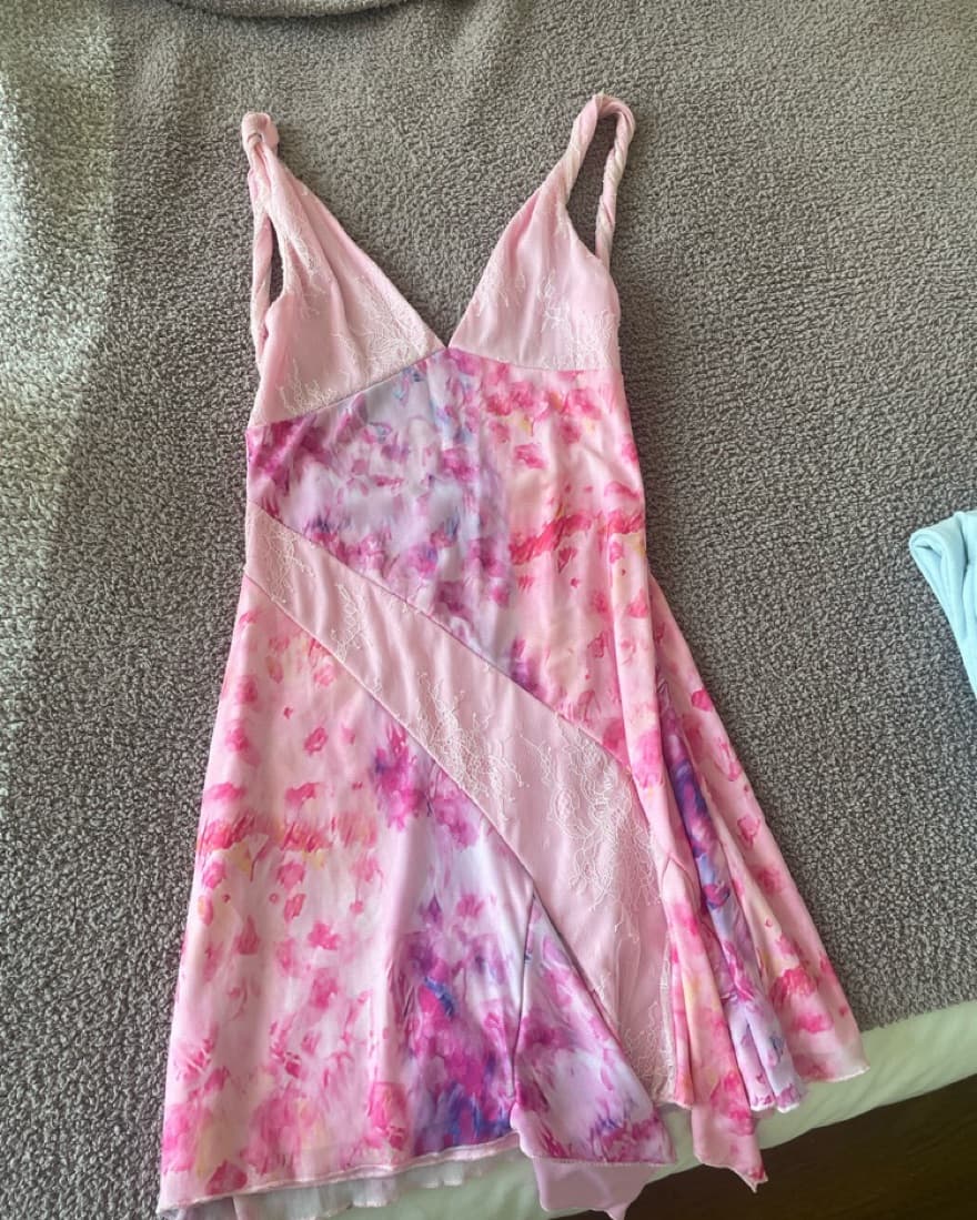 Pink Floral Dress - Image 1