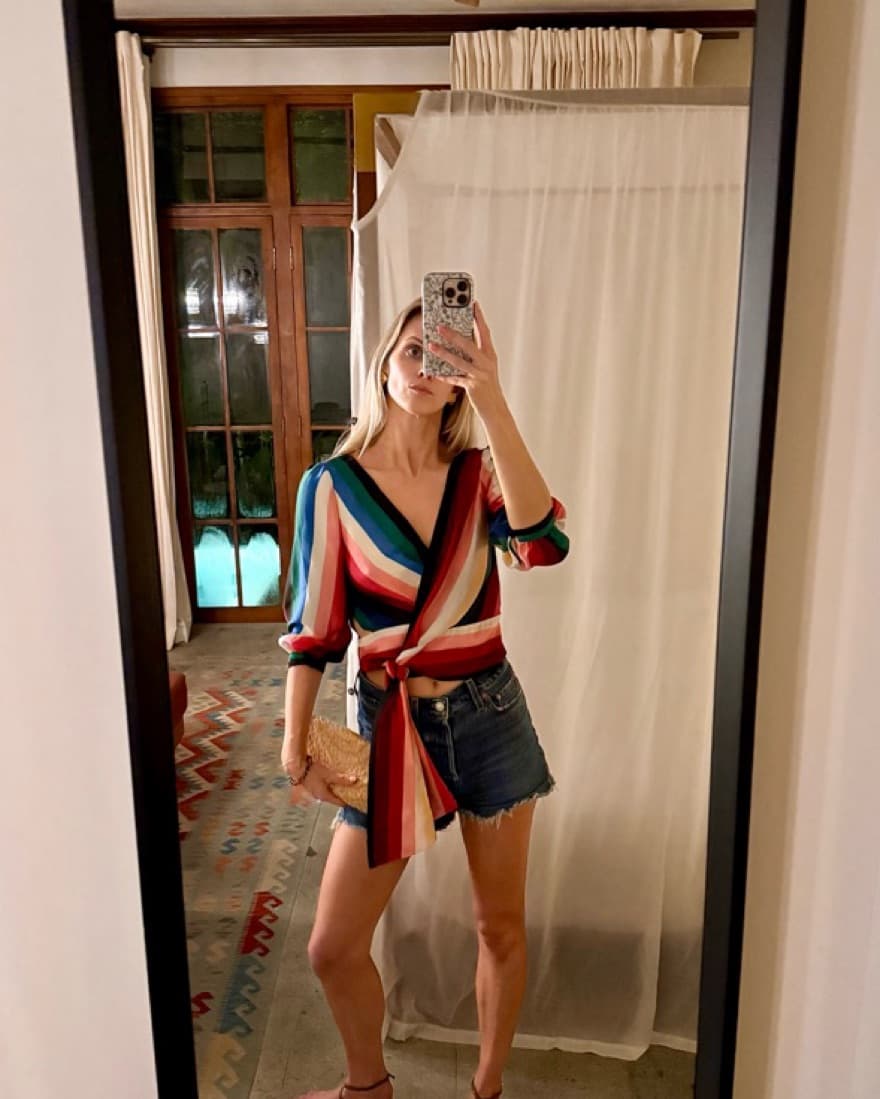 Silk Rainbow Wrapped Crop Top - Image 2