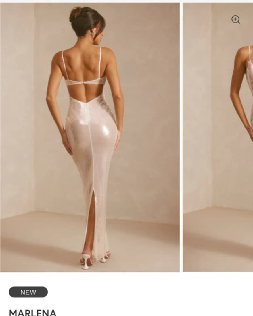 OHPOLLY Marlena Sheer Sequin Gown White - Image 2