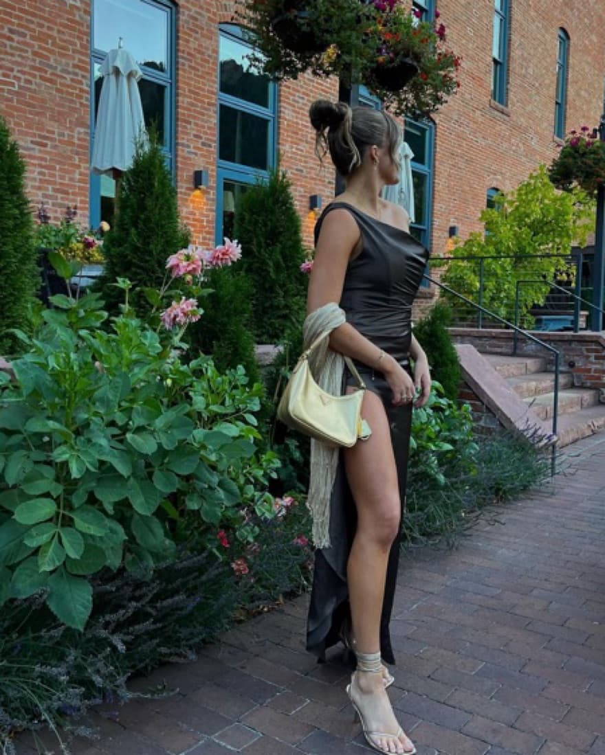 Brown Silk Wedding Guest Gown - Image 2