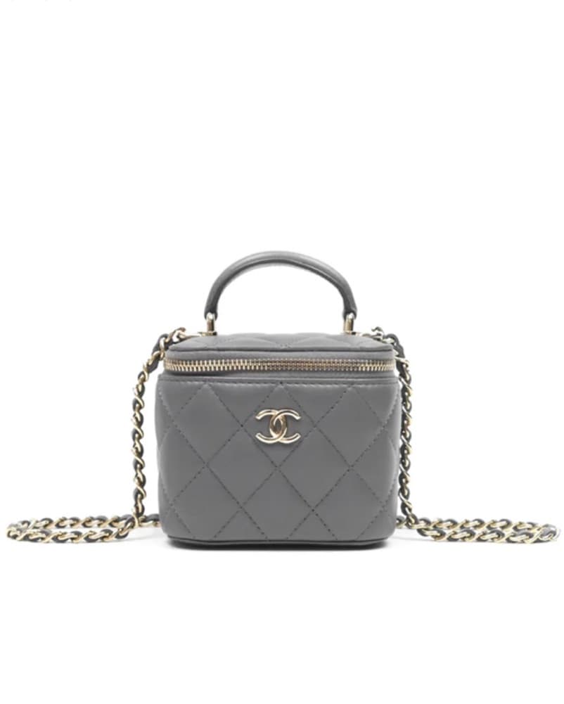 Chanel Grey Mini Top Handle Vanity - Image 1