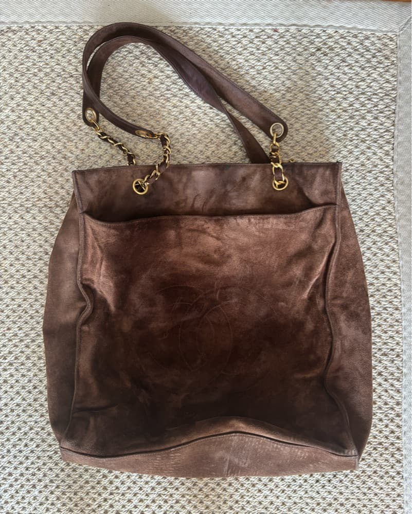 Chanel Brown Suede Tote - Image 1