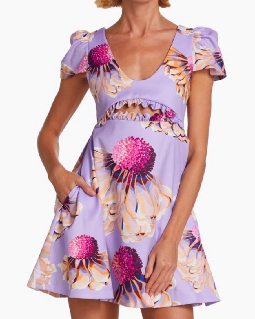 Kika Vargas Lilac Dasies Dress - Image 2